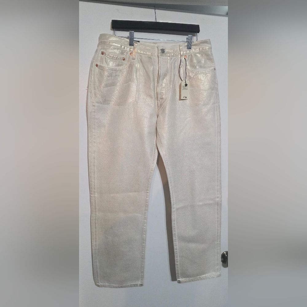 Levi's Premium Coated 501 '90s Women's Jeans Luminary White Size 33 X 30 NWT